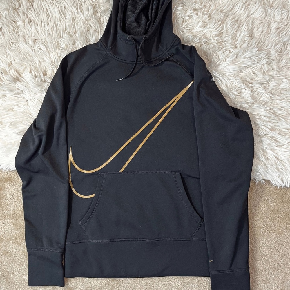 Black and Gold Nike Swoosh Hoodie